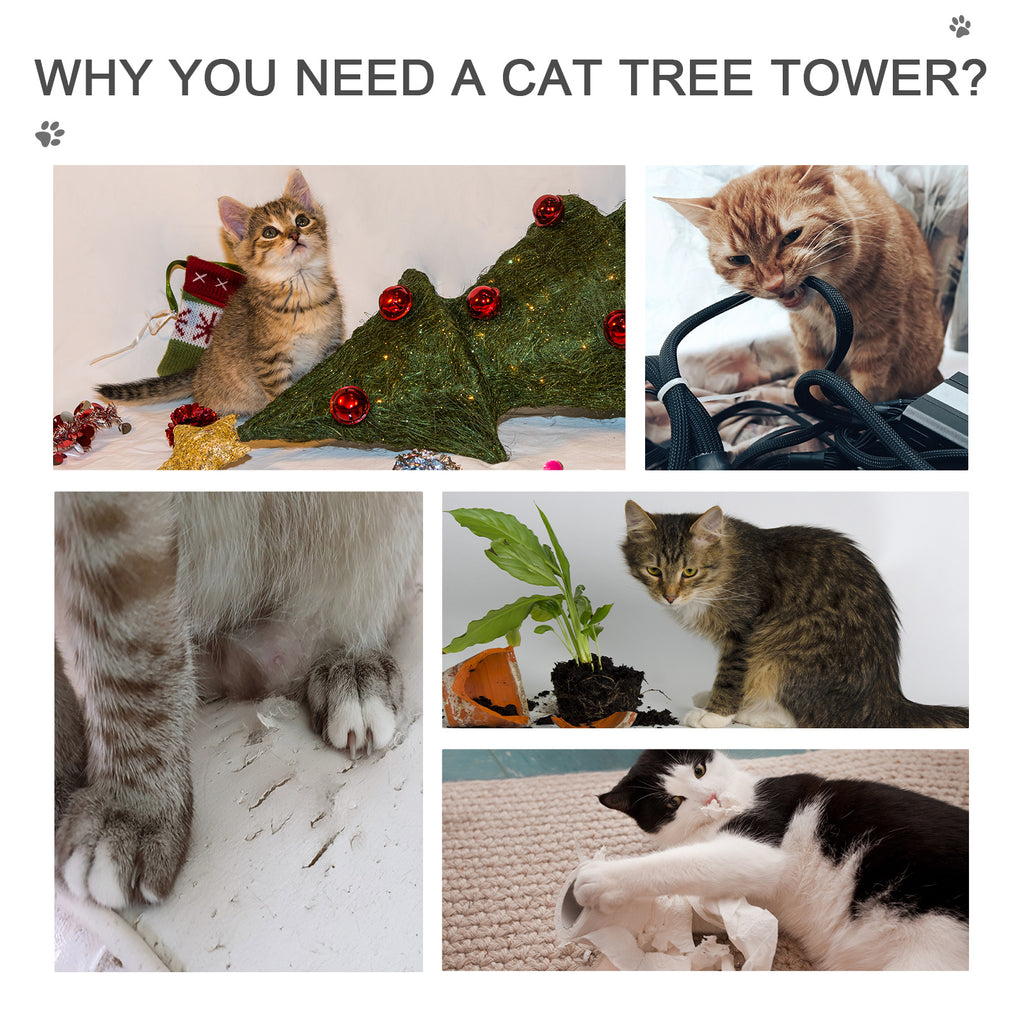 Adjustable Height Cat Tree with Scratching Posts and Hammock – view 9