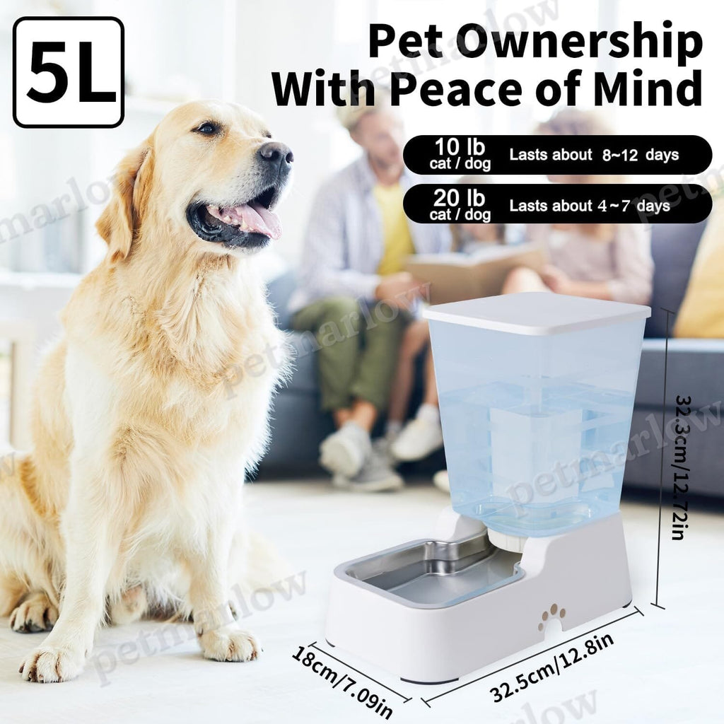 5L for Cats and Medium and Large-Sized Dogs with Stainless Steel Bow – view 3