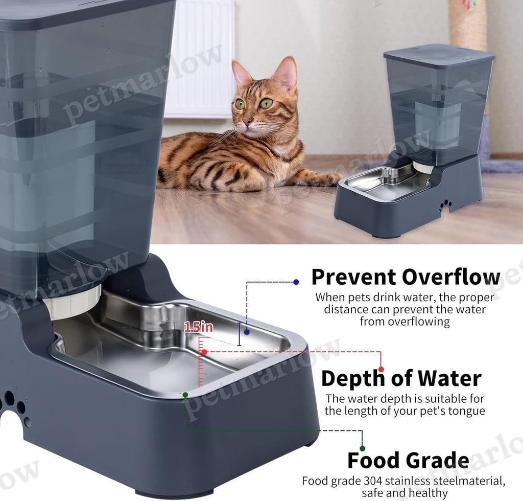 5L for Cats and Medium and Large-Sized Dogs with Stainless Steel Bow – view 4