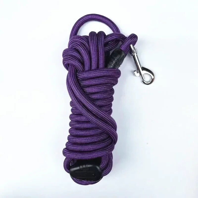 5M/10M/15M Long Rope Training Dog Leash Heavy Duty Nylon Recall Pet Tracking Line – Purple / 0.8cmx5m