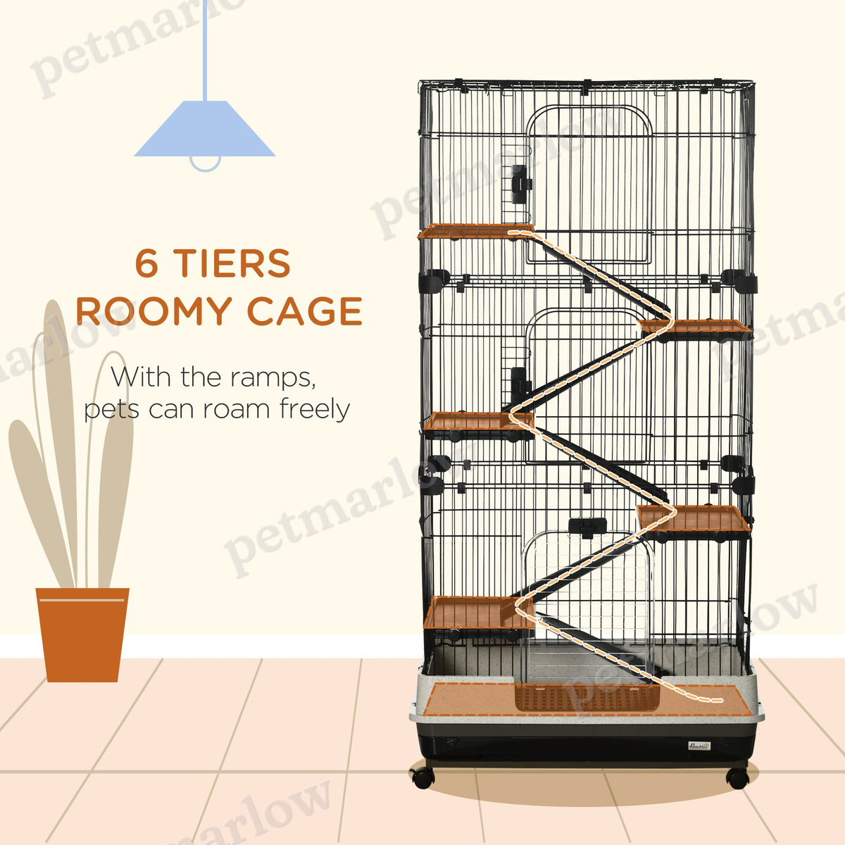 6-Level Small Animal Cage for Rabbits and Ferrets – view 6