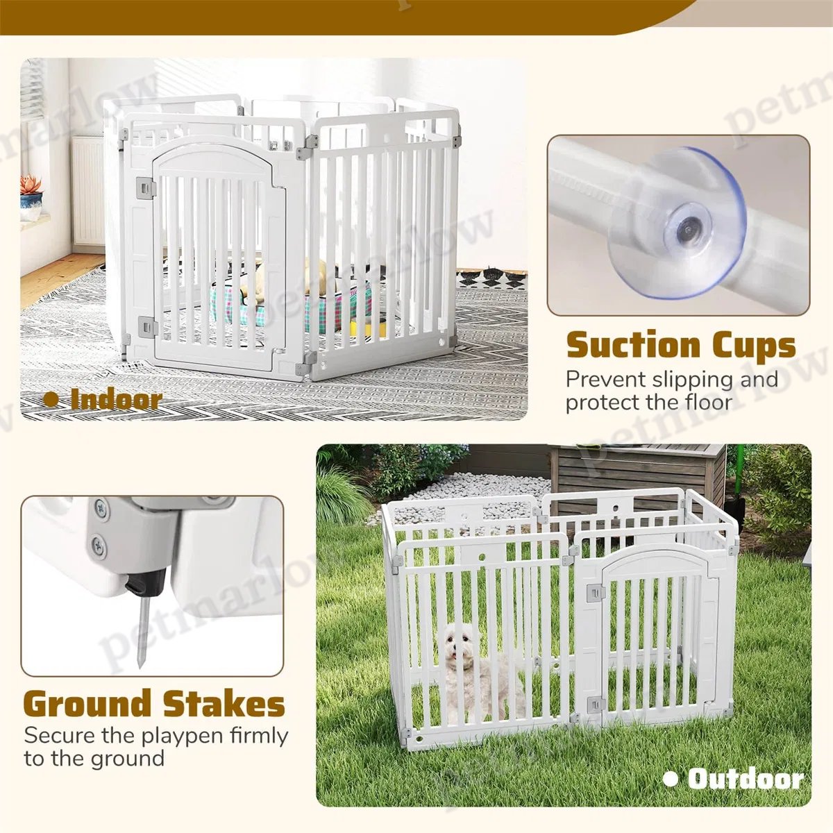 6-Panel Dog Playpen with Convertible Design and Lockable Door – view 3