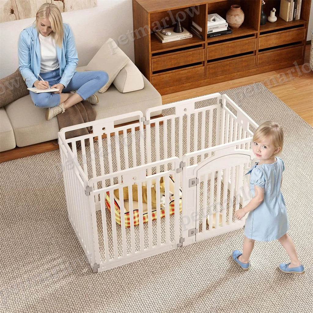 6-Panel Dog Playpen with Convertible Design and Lockable Door – view 4