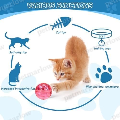 6 Pieces Ghost Hunting Cat Ball Activated Cat Toy – view 5