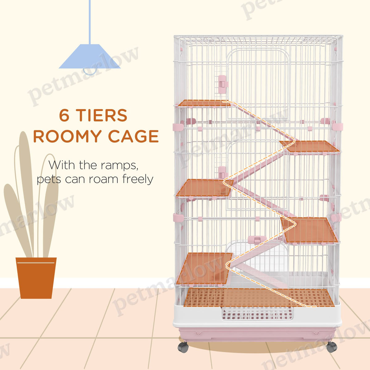6-Tier Small Animal Cage for Rabbits and Chinchillas – view 4