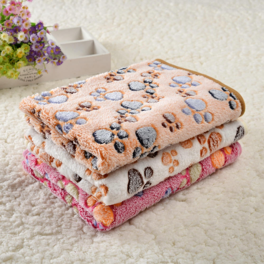 Soft Paw Print Pet Blankets, 3-Pack