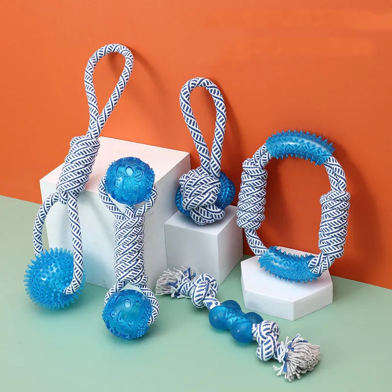 Dog Toy with Rubber Ball and Rope - Chew, Tug, and Play Toy – view 8