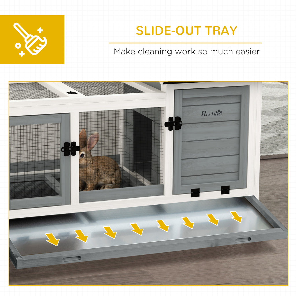Wooden Rabbit Hutch with Wheels and Slide-out Tray – view 7