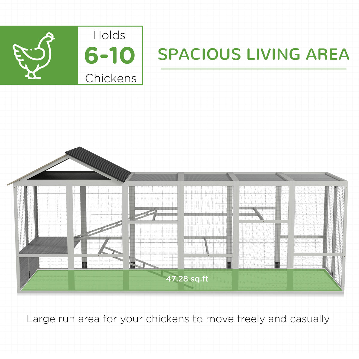 Wooden Chicken Coop Run for 6-10 Chickens – view 8