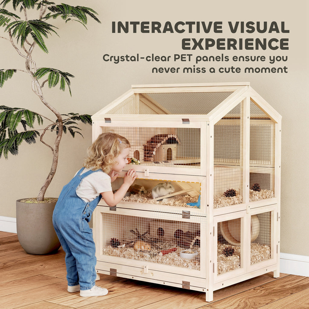Large 3-Tier Hamster Cage with Pull-Out Tray and Openable Top – view 7