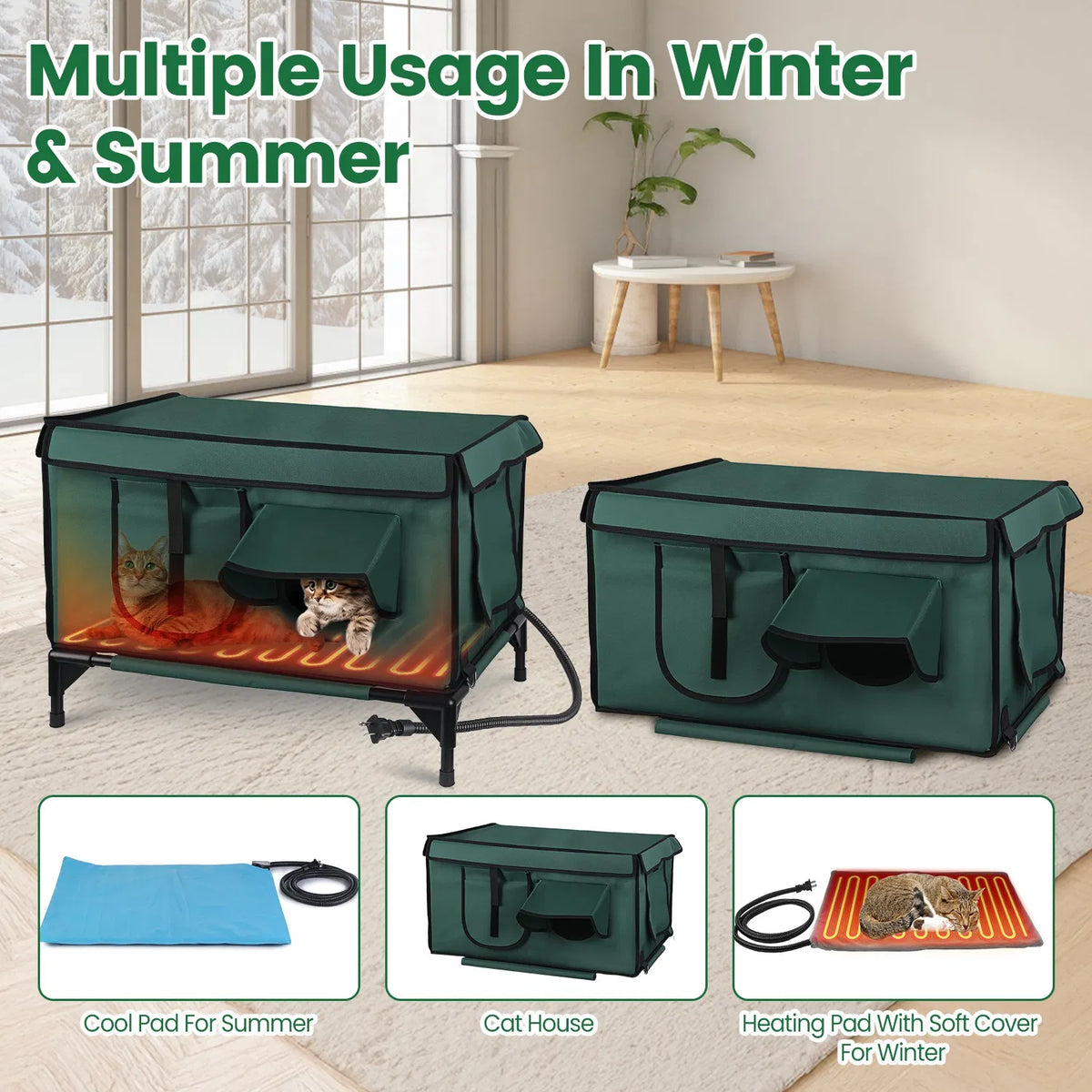 Waterproof Heated Cat House Outdoor Shelter – view 13