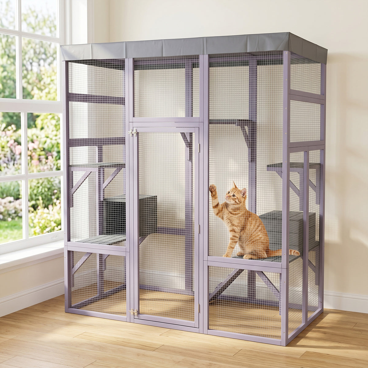 Large Wooden Catio with Waterproof Roof