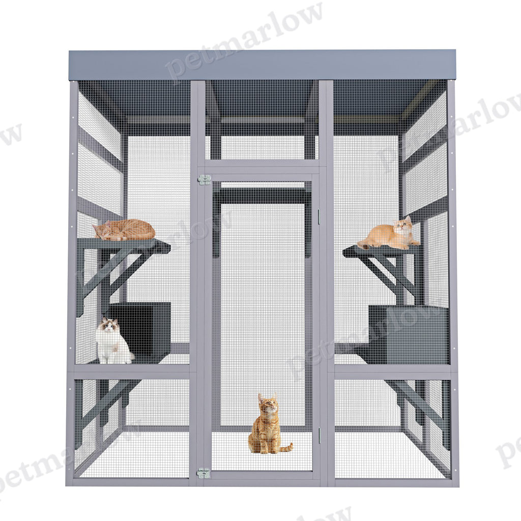 Large Wooden Catio with Waterproof Roof – view 2