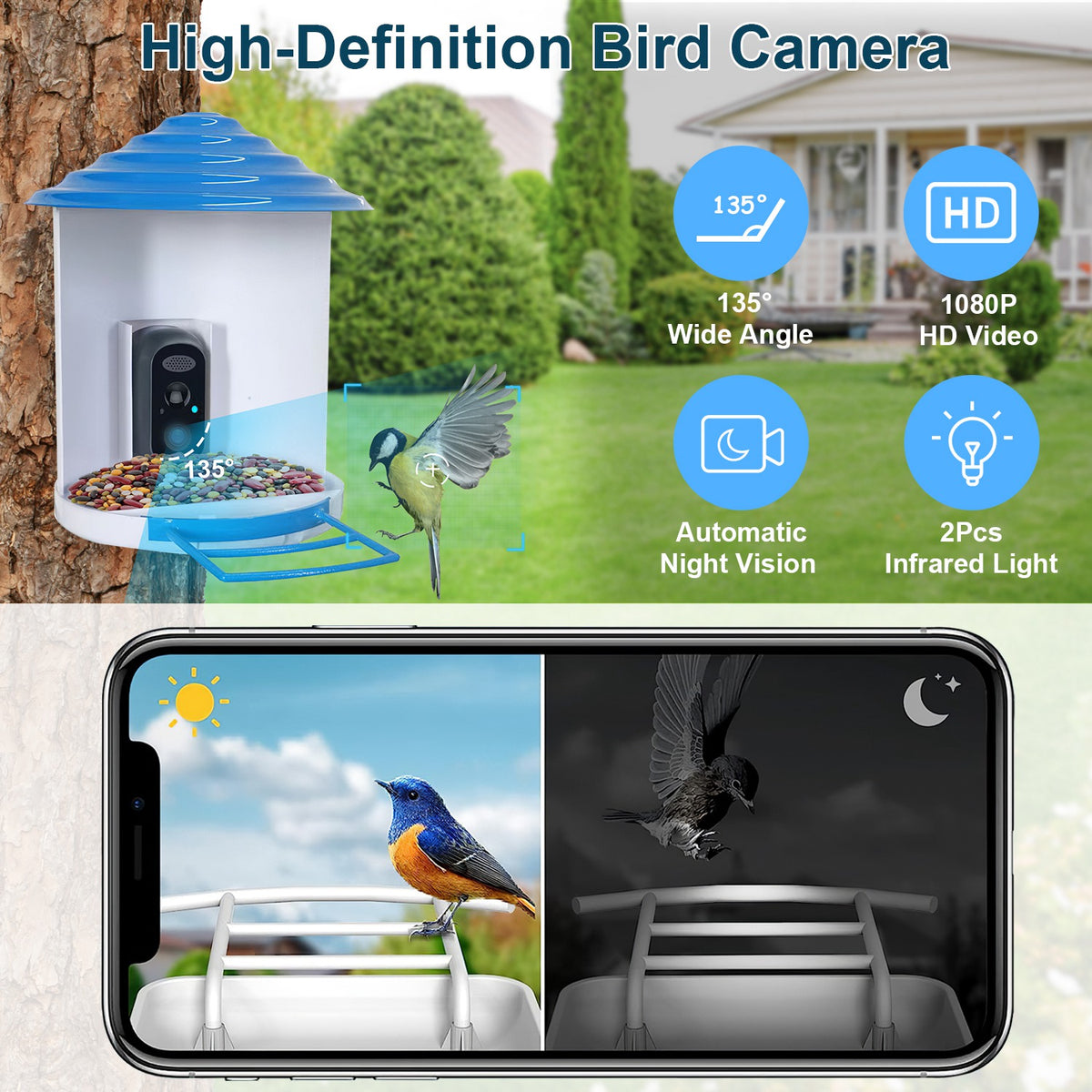 Smart Bird Feeder With Solar Camera for Bird Watching – view 9