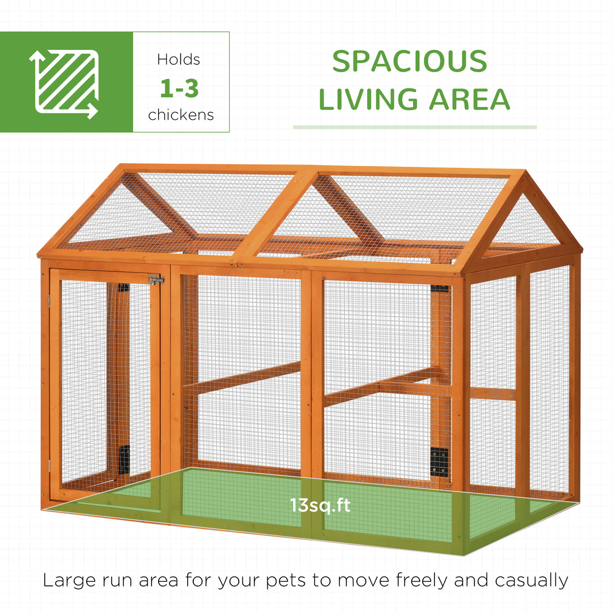 Wooden Chicken Run with Perches for Poultry Comfort – view 8