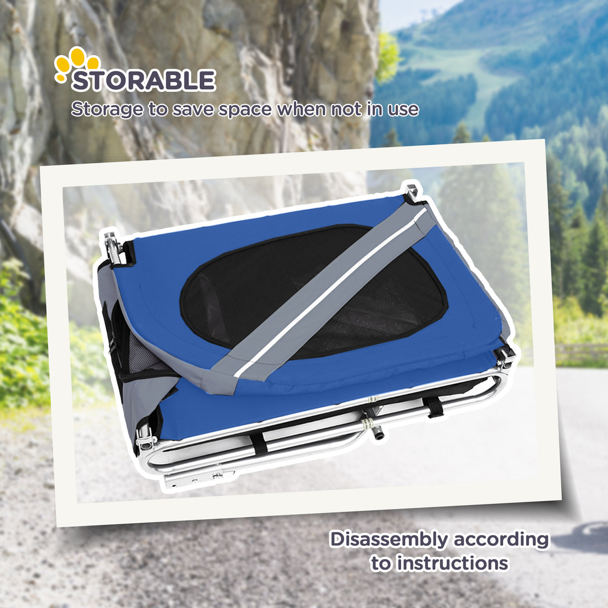 Dog Bike Trailer for Outdoor Adventures with Easy Folding Frame – view 7