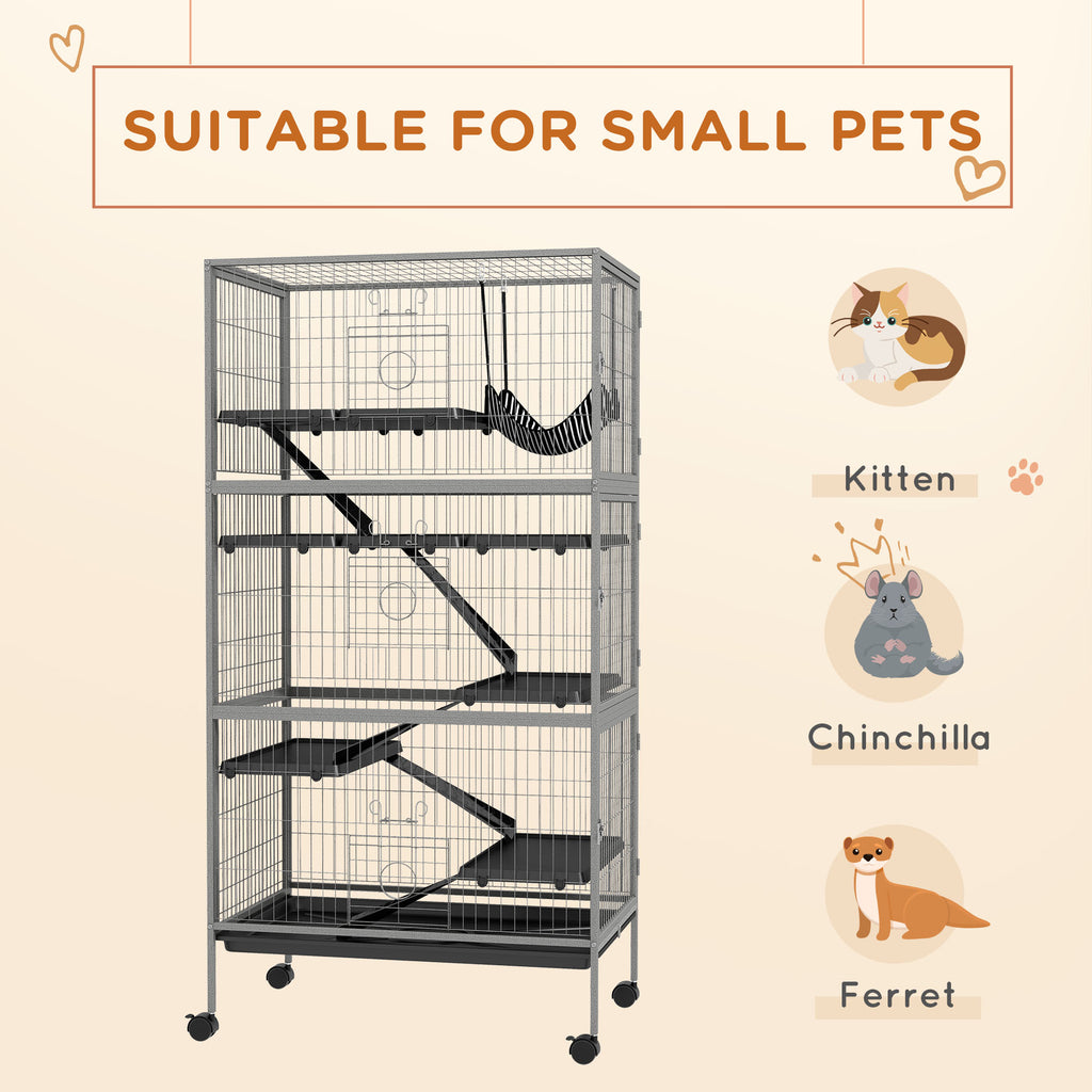 Rolling Small Animal Cage with Hammock for Ferrets and Chinchillas – view 7