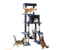 63-Inch Multi-Story Cat Tree Tower for Climbing and Relaxation – Dark grey