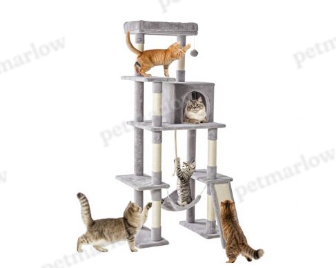 63-Inch Multi-Story Cat Tree Tower for Climbing and Relaxation – view 3