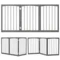 Gray Wooden Pet Fence for Dogs and Cats – view 2