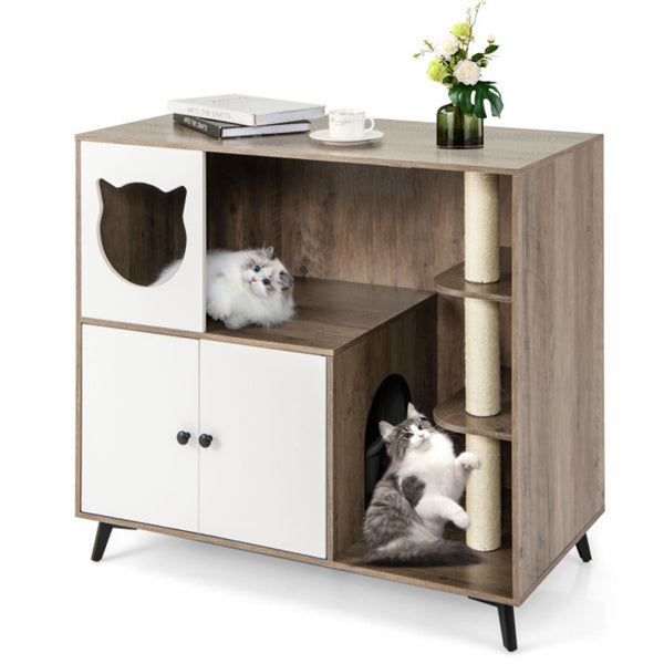 Cat Litter Box with Scratching Post and Play Area – view 8