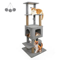 Light Gray Cat Tower with Plush Perches and Balls – defaulttitle