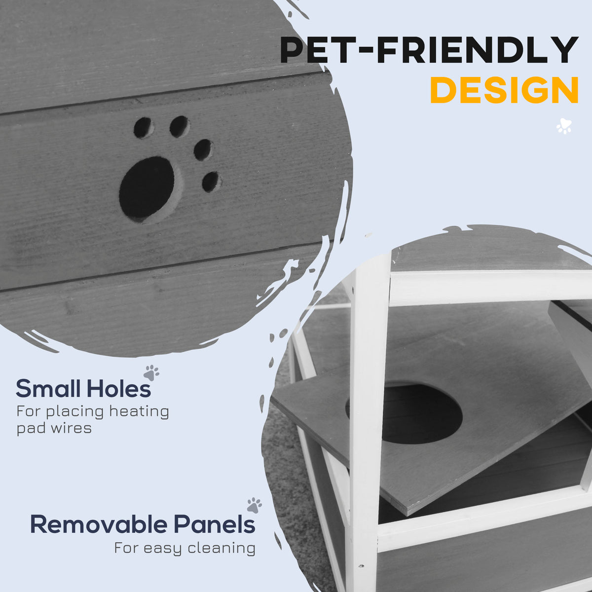 Wooden Outdoor Cat House with Asphalt Roof – view 8