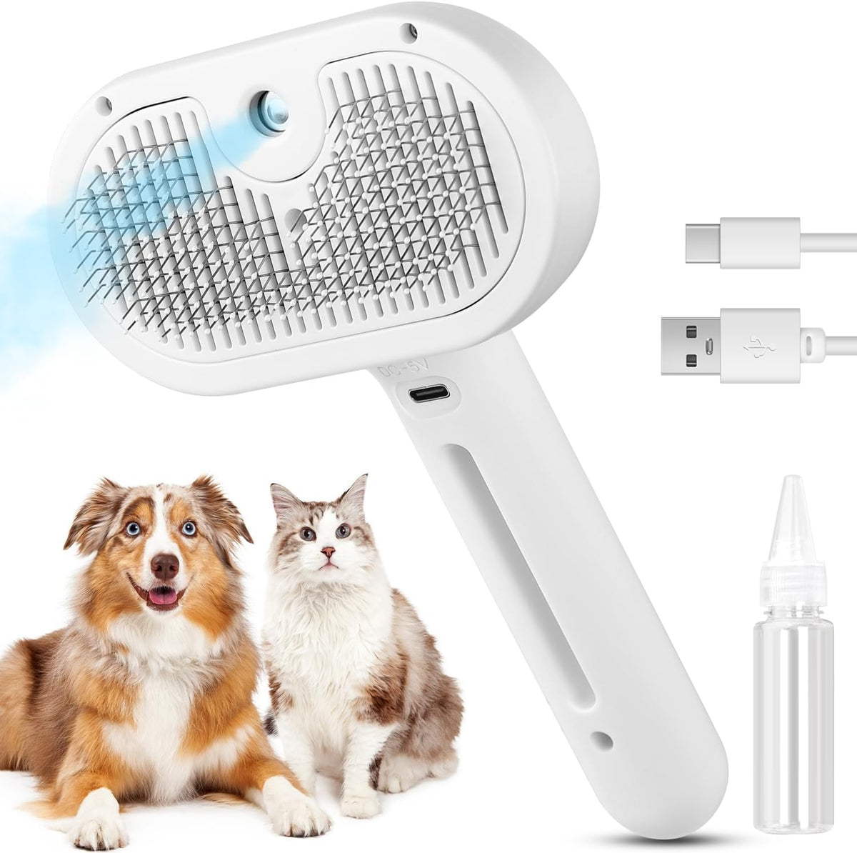 3-in-1 Steam Grooming Brush for Cats and Dogs
