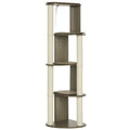 65" Corner Modern Cat Tree Tall for Climbing – Cream White / 680x560x240 mm
