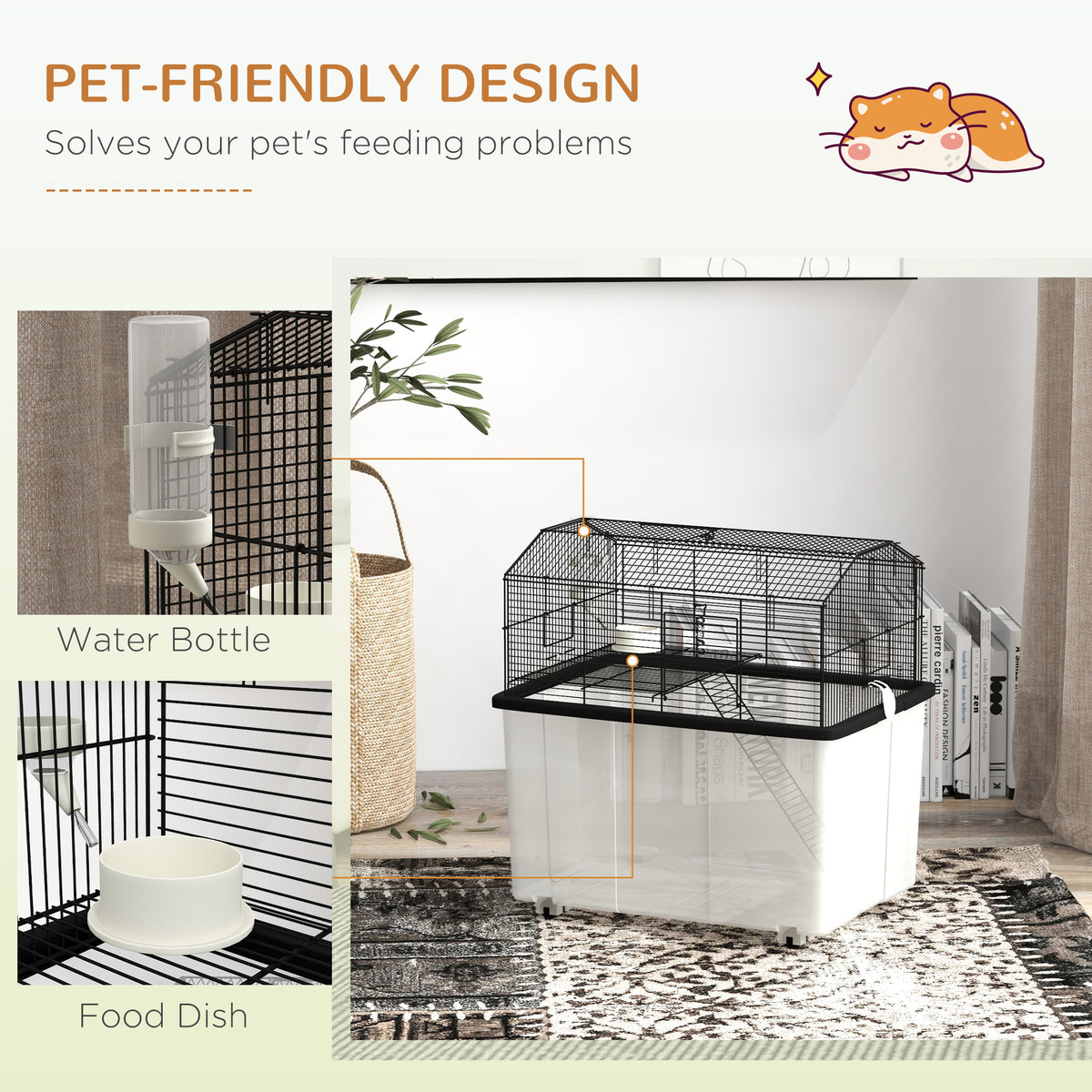 2-Tier Hamster Cage with Deep Base and Accessories – view 9