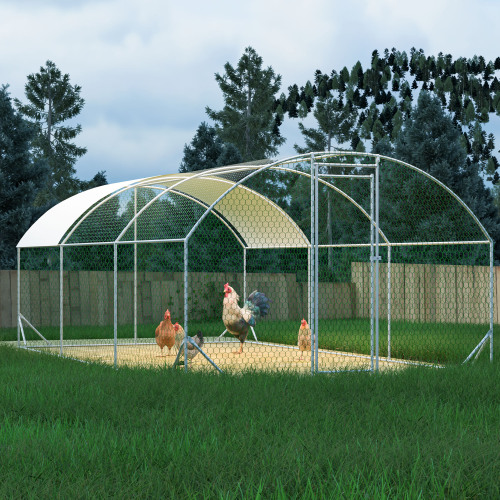 Large Metal Chicken Coop with Waterproof Cover for Poultry – view 9