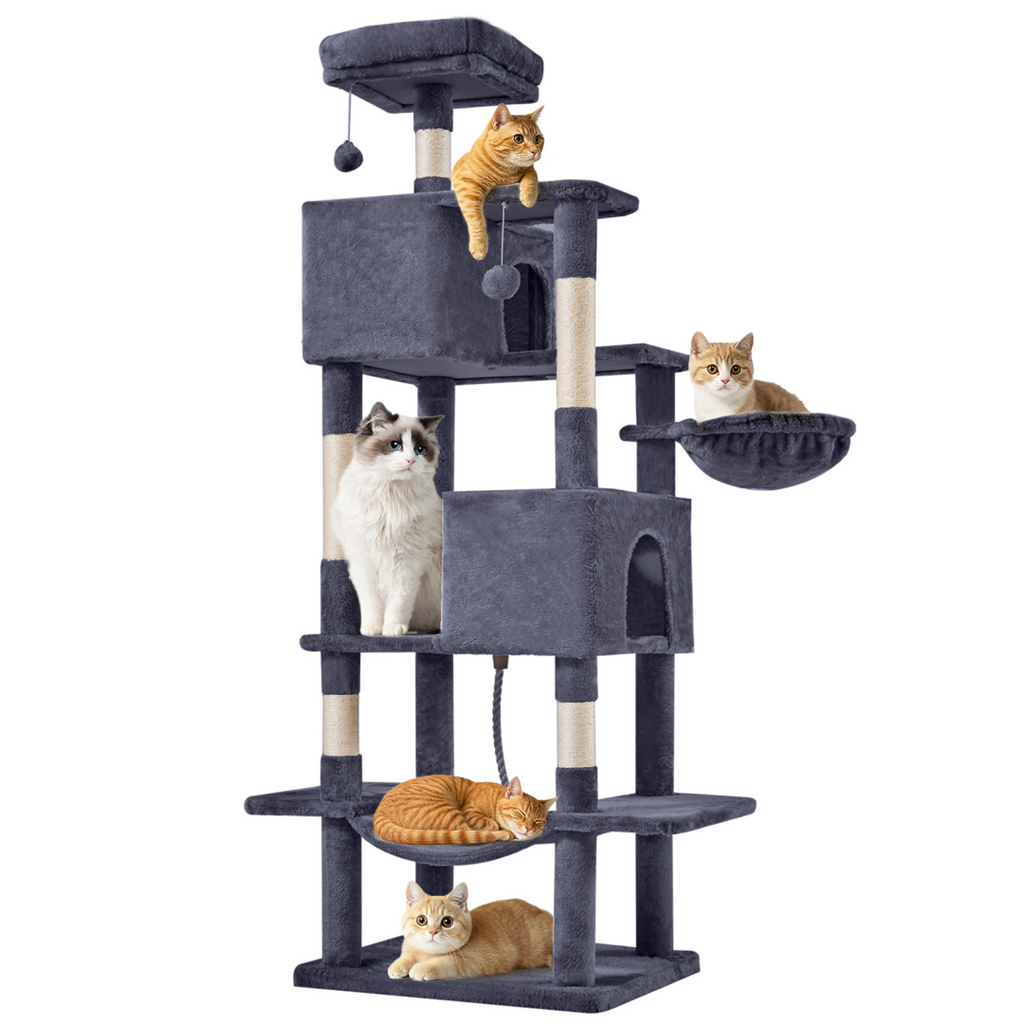 66 Inch Cat Tree Tower with Hammock and Condos