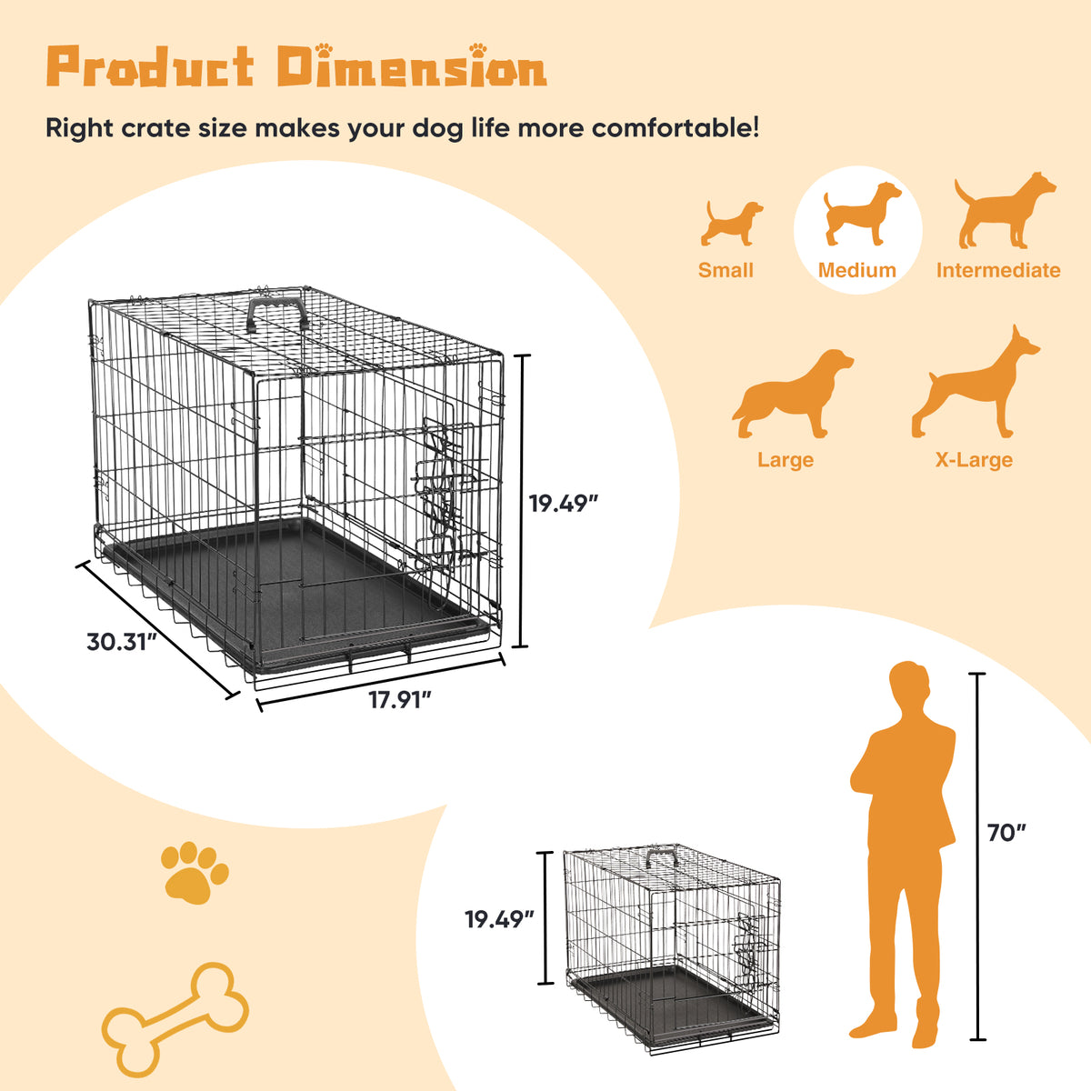 24-30 Inch Single Door Dog Cage – view 10
