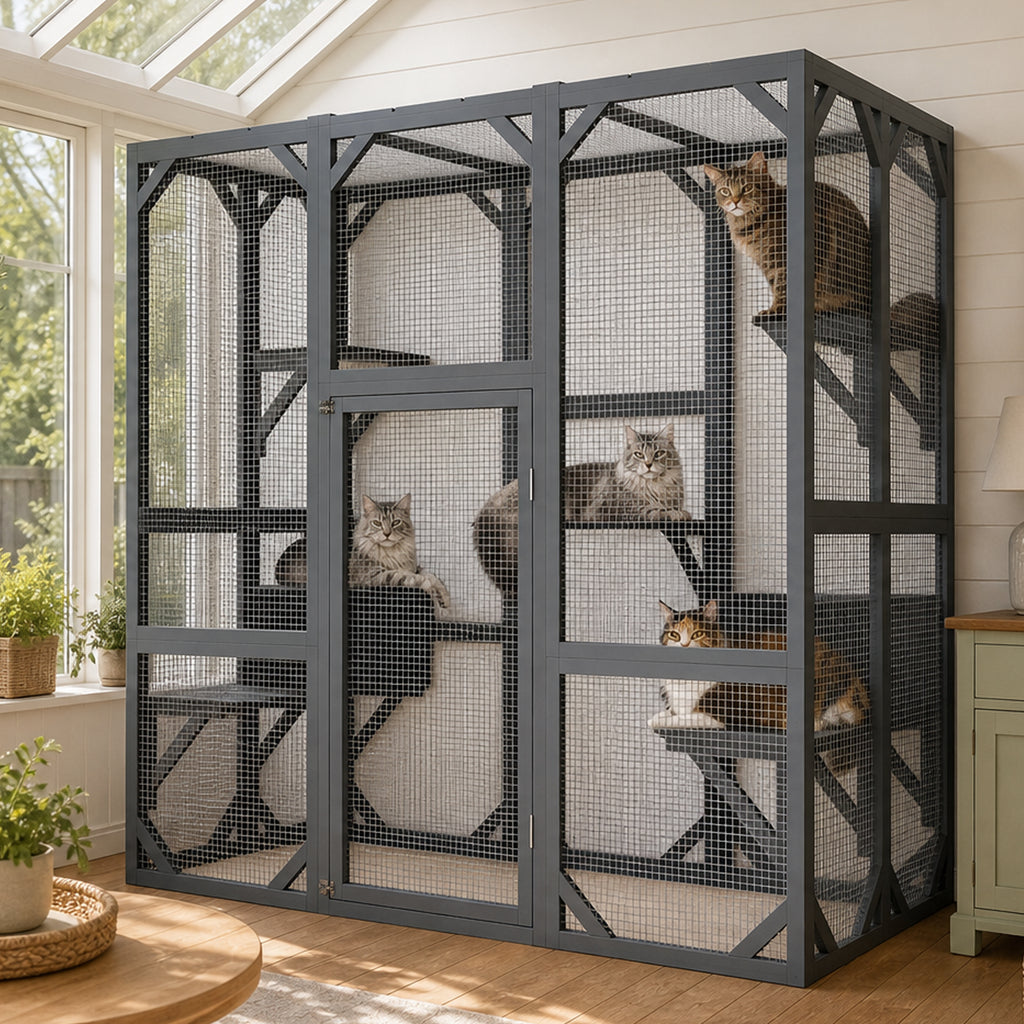 71" Outdoor Cat Enclosure with Waterproof Roof – view 13