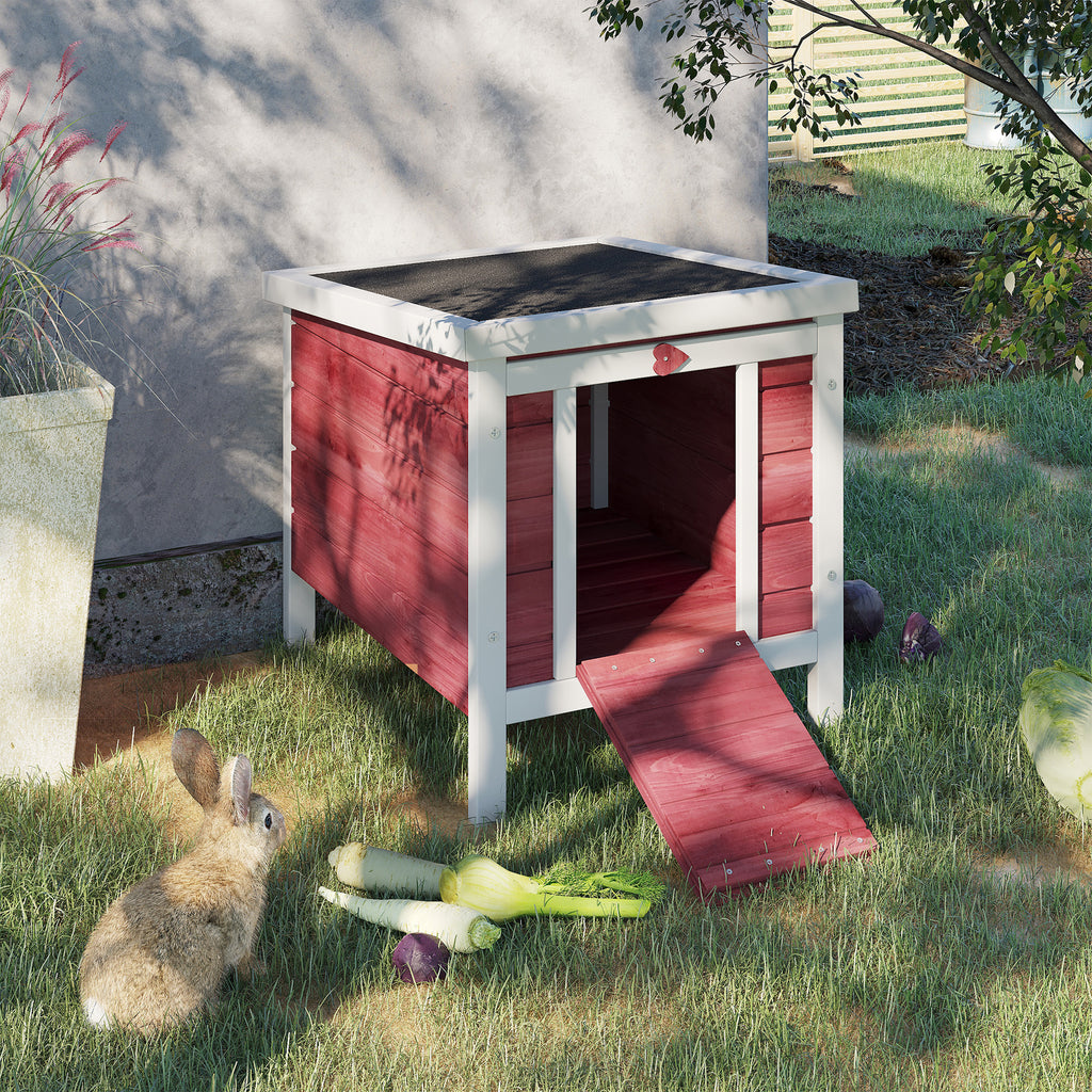 Small Wooden Rabbit Hutch for Small Animals with Waterproof Roof – view 7
