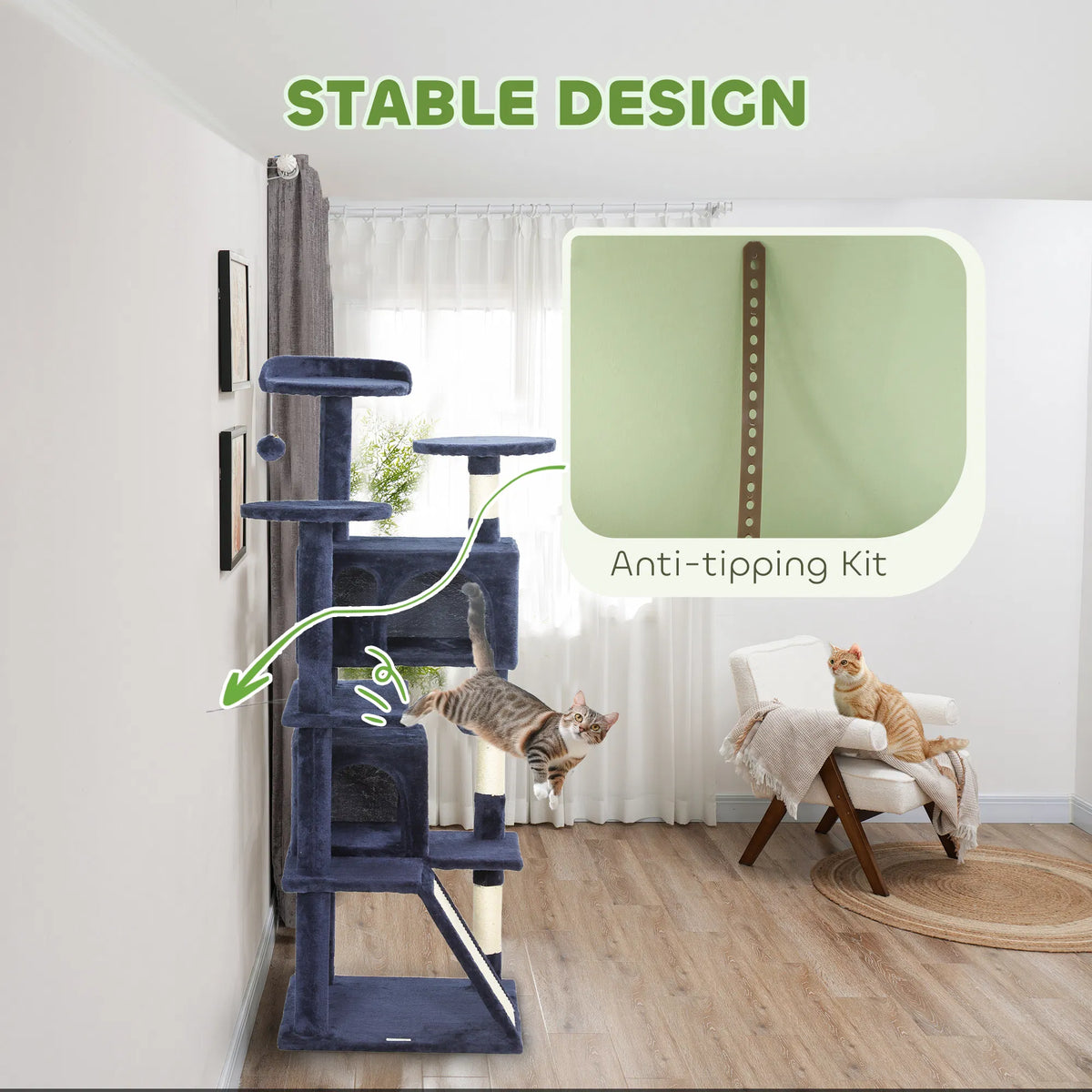 Multi-Level Cat Tree with Scratching Posts and Condos – view 7