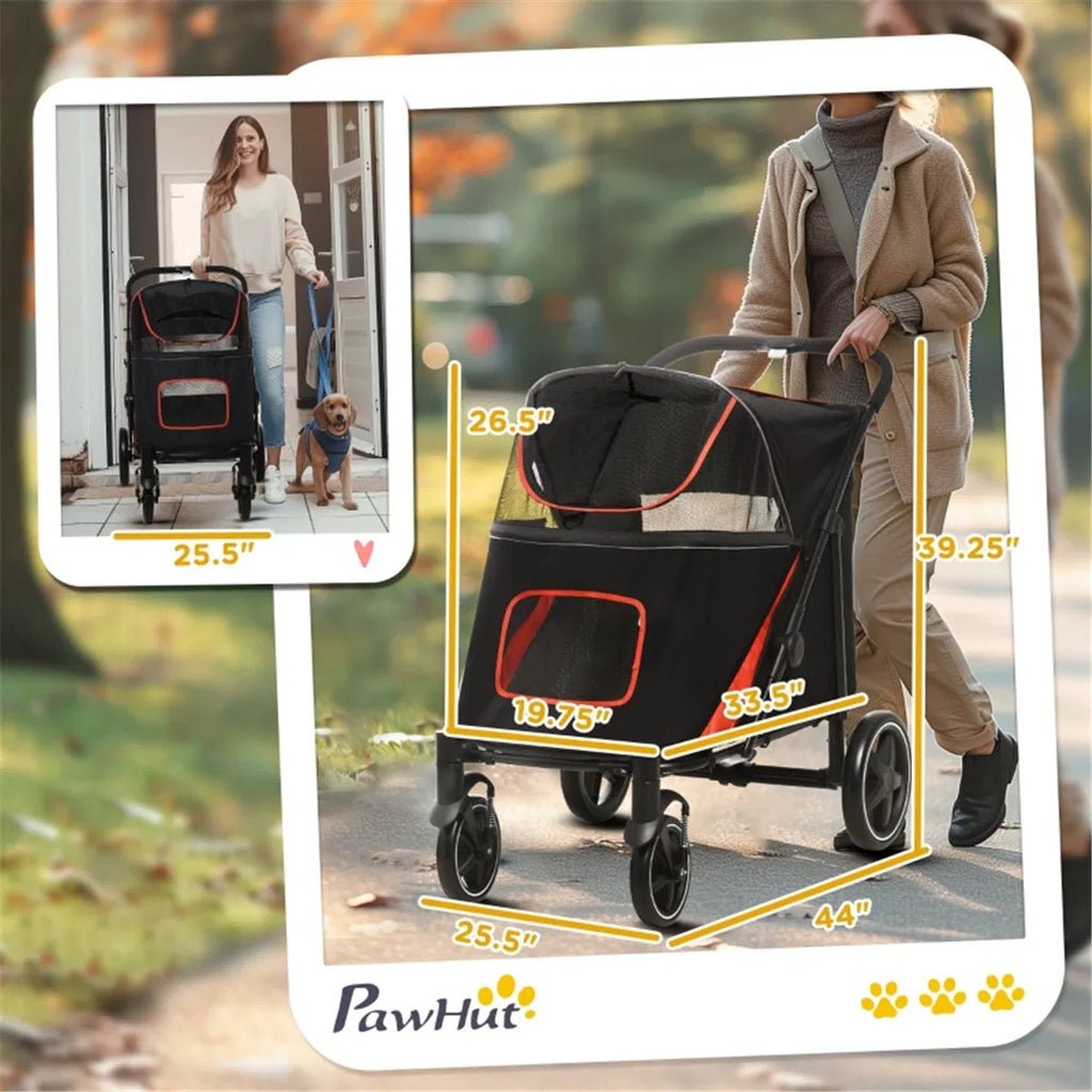 Dog Stroller for Medium and Large Pets with Safety Leashes – view 7