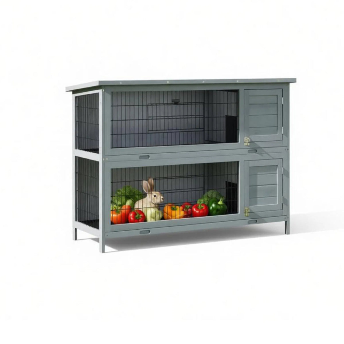Large 2-Story Rabbit Hutch with Lockable Doors – view 8