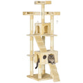 68-inch Multi-Level Cat Scratching Tree – Beige