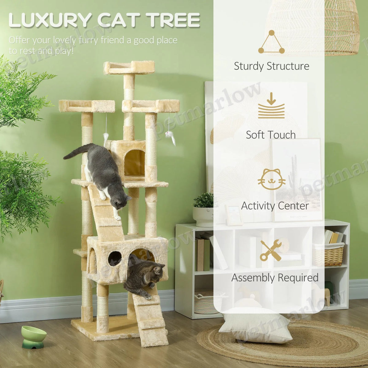 68-inch Multi-Level Cat Scratching Tree – view 3