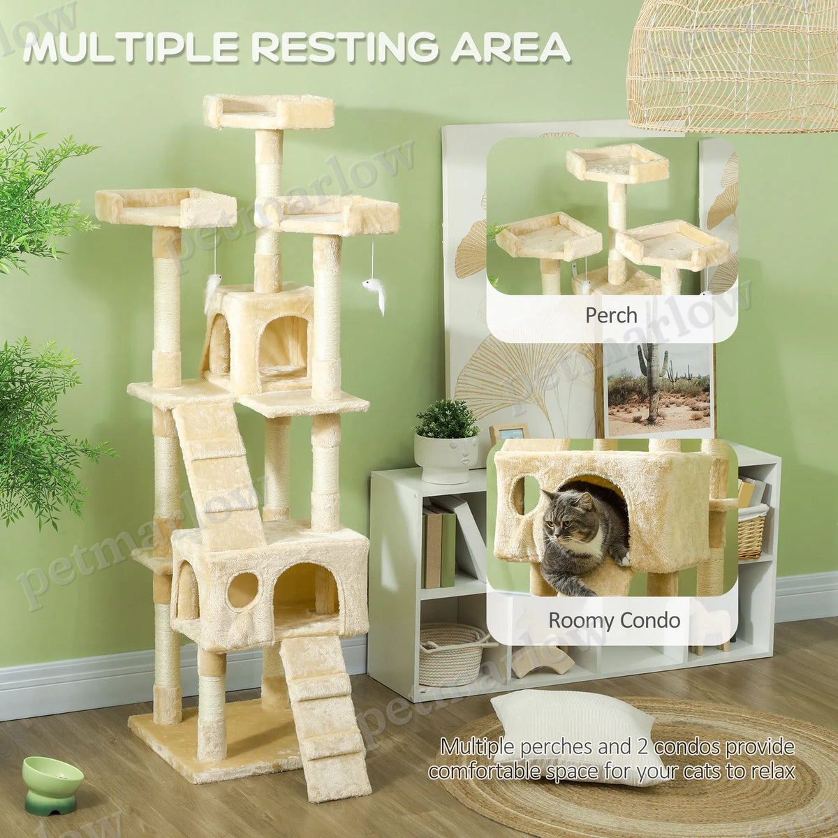 68-inch Multi-Level Cat Scratching Tree – view 4