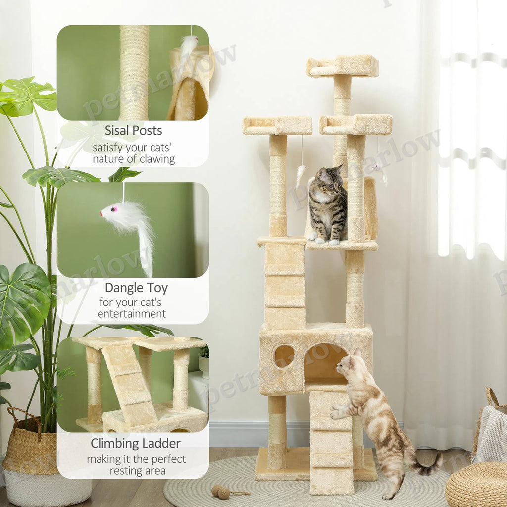 68-inch Multi-Level Cat Scratching Tree – view 6