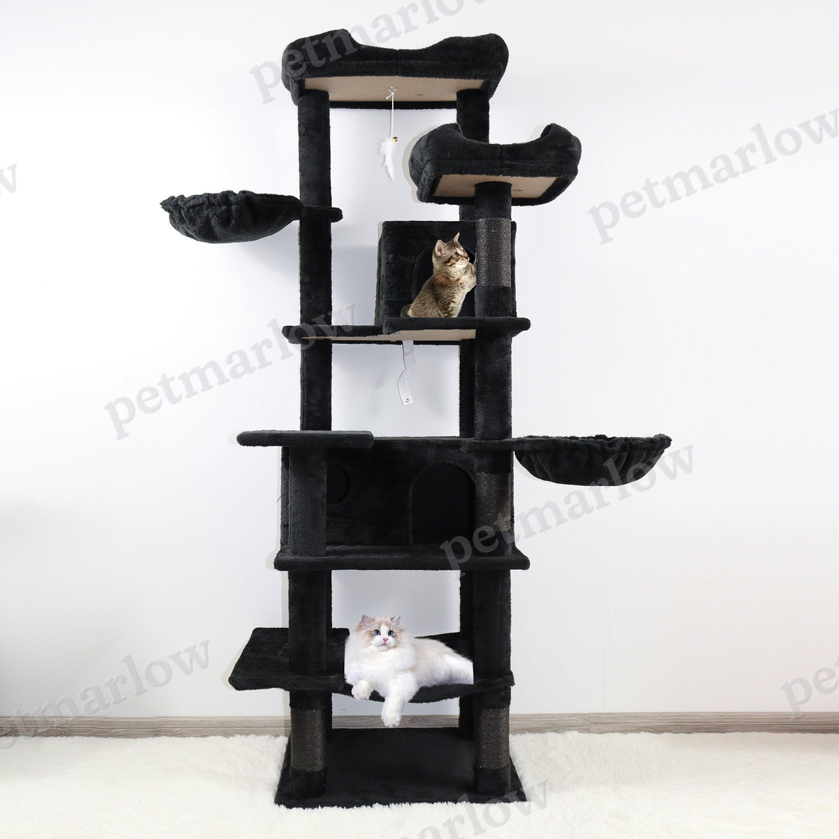 68-Inch Tall Multi-Level Cat Tree with Hammocks – view 2