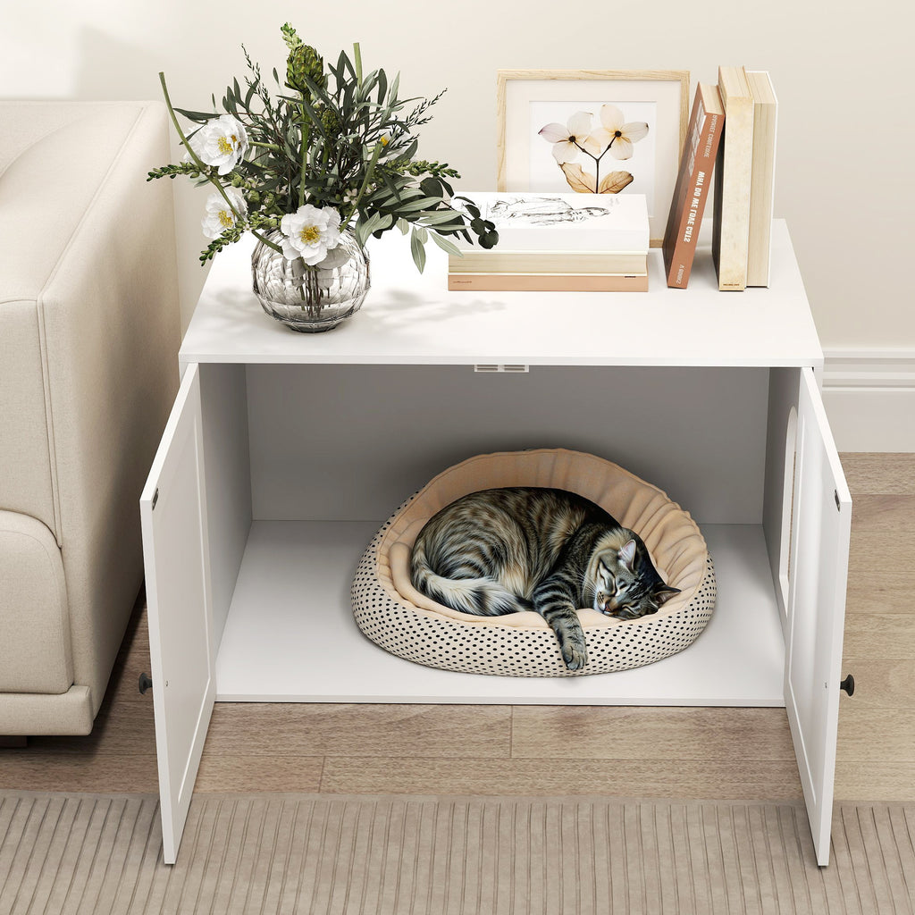 Cat Litter Box Enclosure with Barn Door for Stylish Privacy – view 9