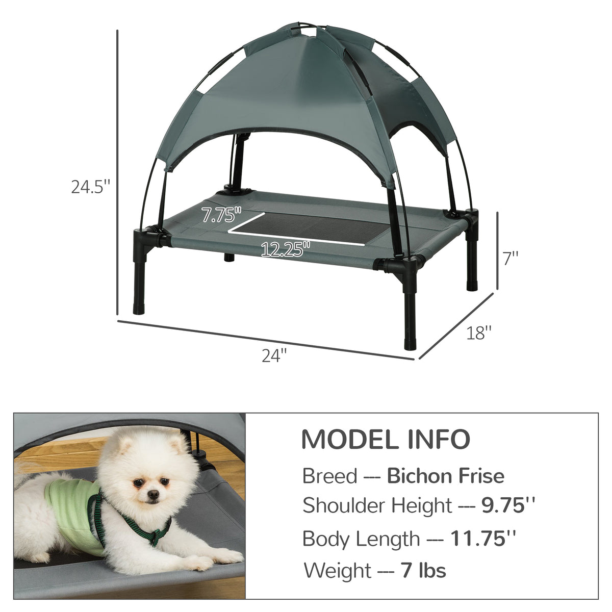 Elevated Dog Bed with Removable Canopy for Outdoor Comfort – view 7