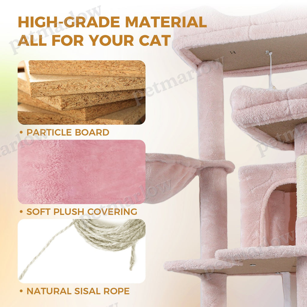 68in Tall Multi-Level Cat Tree with Hammocks – view 5