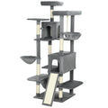 69" Multi-Level Cat Tree with Condos and Hammocks – Dark Gray / 620x310x630 mm