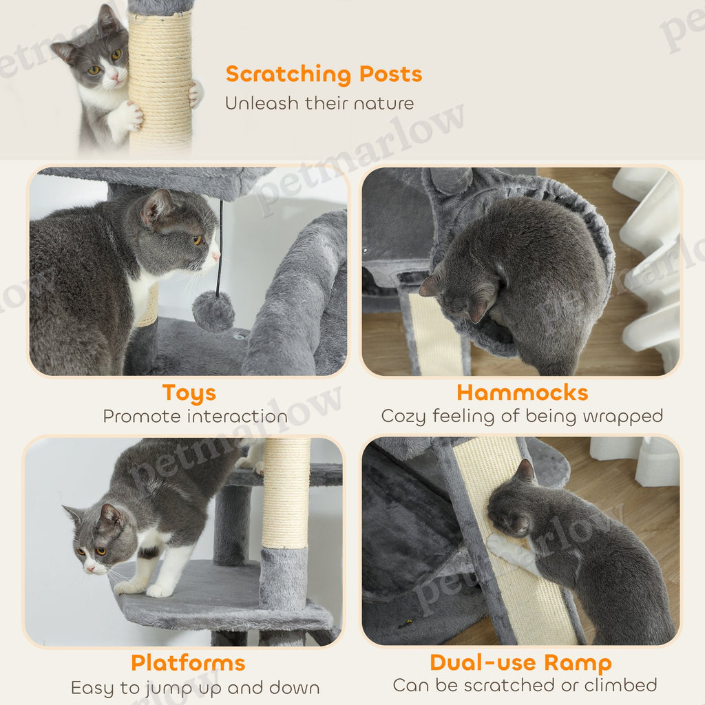 69" Multi-Level Cat Tree with Condos and Hammocks – view 3