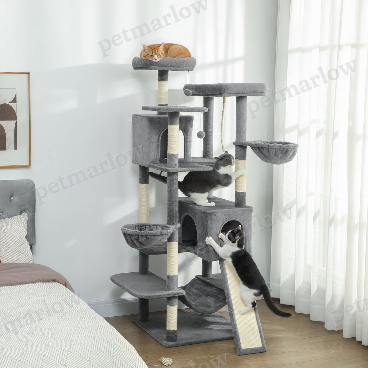 69" Multi-Level Cat Tree with Condos and Hammocks – view 5