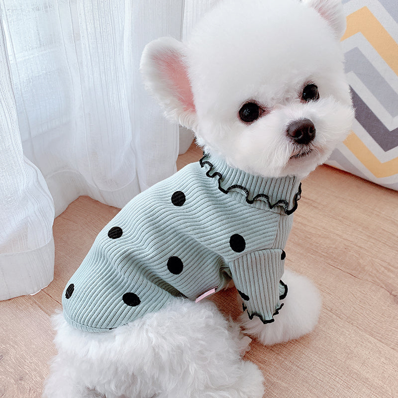 Polka Dot Turtleneck Dog Shirt – view 9